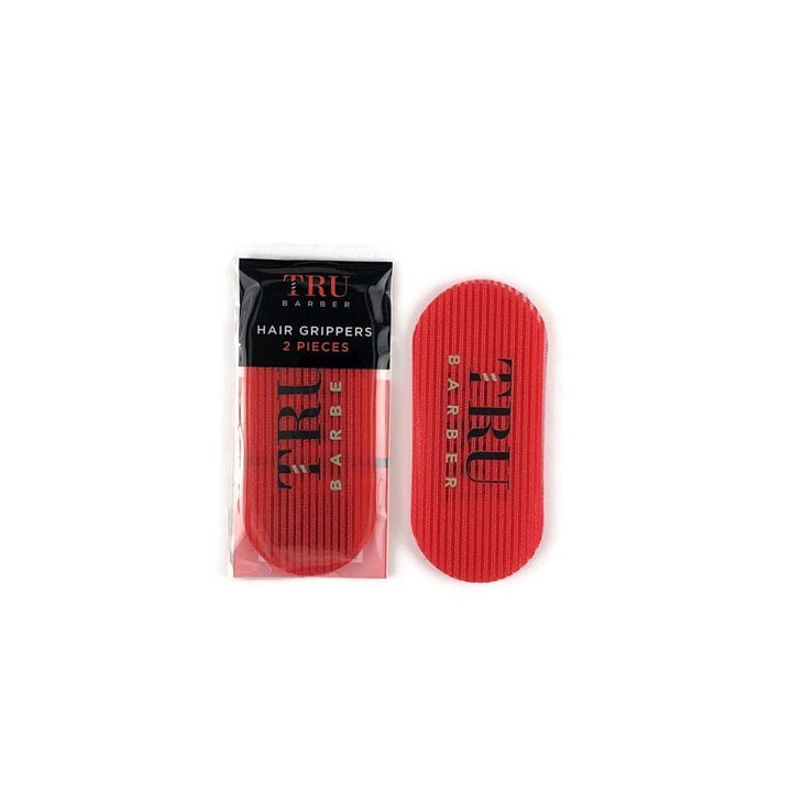 TRUBARBER VELCRO HAIR GRIPPERS - PACK OF 2 (COLOUR RED)