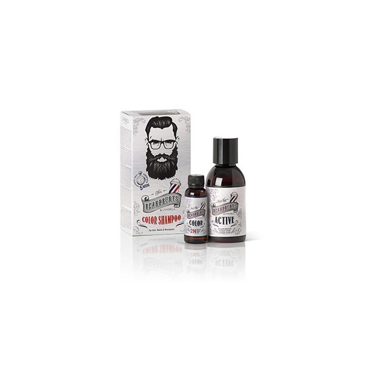 BEARDBURYS COLOR SHAMPOO FOR HAIR, BEARD AND MOUSTACHE BLACK 2N