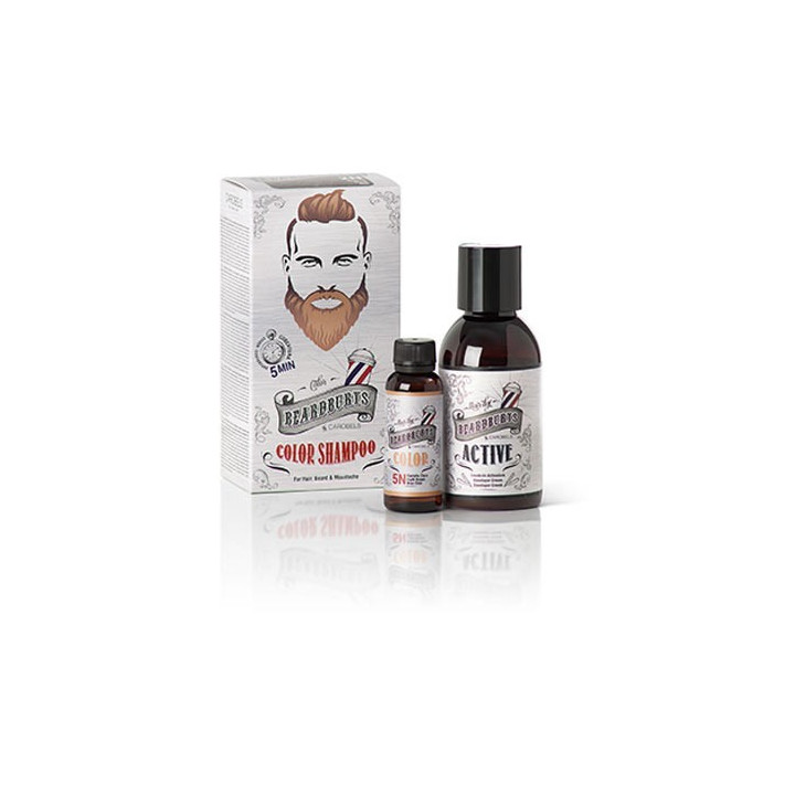 BEARDBURYS COLOR SHAMPOO FOR HAIR, BEARD AND MOUSTACHE LIGHT BROWN  5N