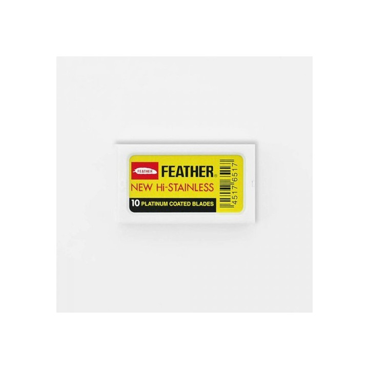 FEATHER HI STAINLESS DOUBLE SIDED RAZOR BLADES (X10)