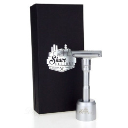 SHAVING FACTORY SHAVE FACTORY ADJUSTABLE SAFETY RAZOR MATTE PLUS STAND