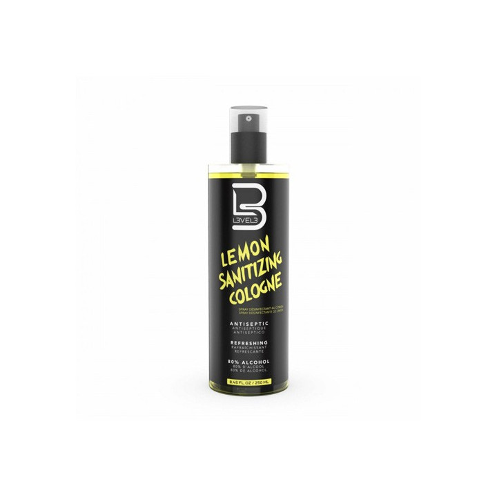 L3VEL3 LEMON SANITIZING COLOGNE SPRAY 250ML