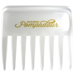 JACK DEAN POMPADOUR STREAKER 8 TEETH COMB WHITE