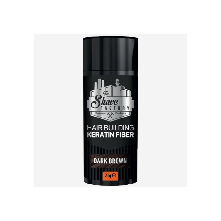 THE SHAVE FACTORY HAIR BUILDING KERATIN FIBER DARK BROWN 21GR