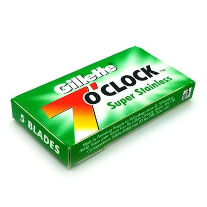 GILLETTE 7 O CLOCK DOUBLE EDGE RAZOR BLADES GREEN(5 τμχ)