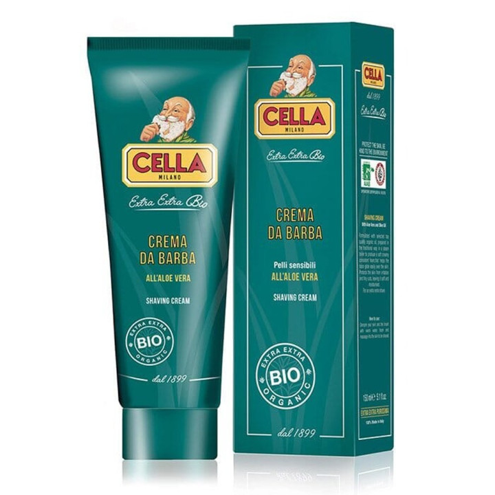 CELLA MILANO SHAVING CREAM IN TUBE ORGANIC WITH ALOE VERA 150ML