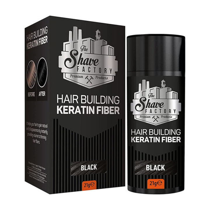 THE SHAVE FACTORY HAIR BUILDING KERATIN FIBER BLACK 21GR
