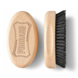 PRORASO WOODEN BEARD BRUSH MILITARY STYLE 10.7 x 6.3cm