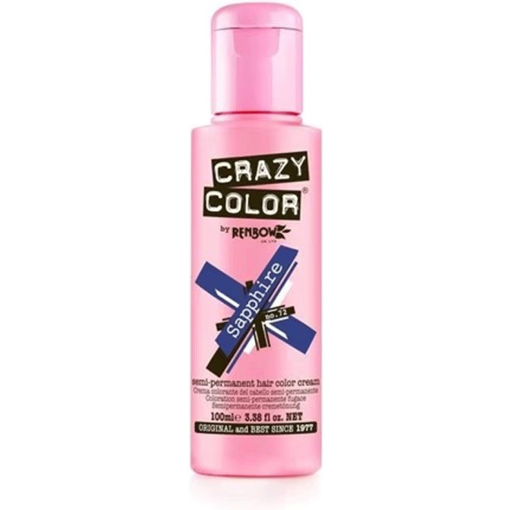 CRAZY COLOR SEMI PERMANENT HAIR DYE NO.72 SAPPHIRE 100 ML