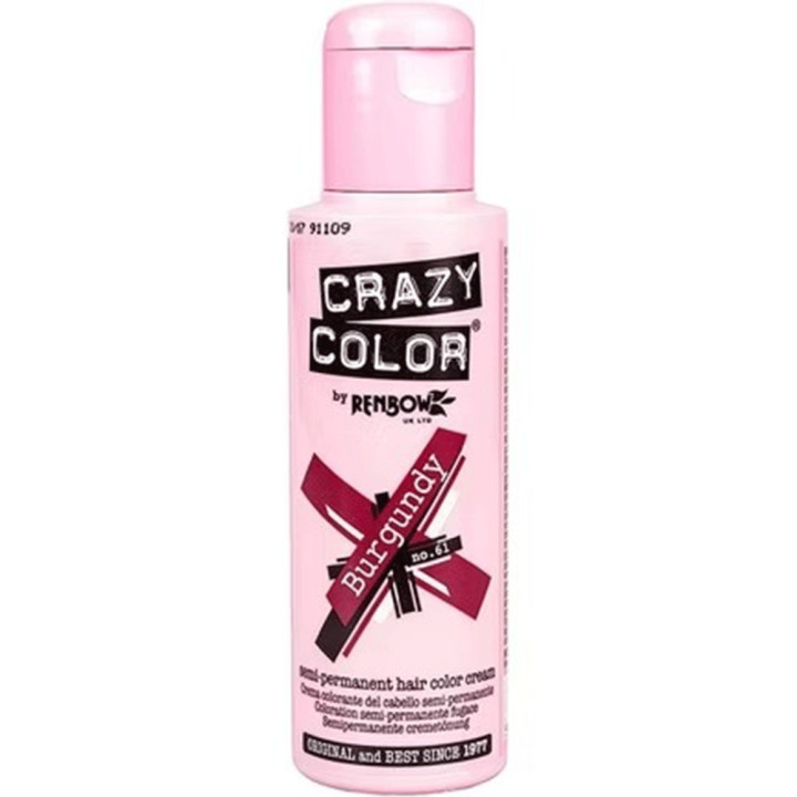 CRAZY COLOR SEMI PERMANENT HAIR DYE  NO.61 BURGUNDY 100 ML