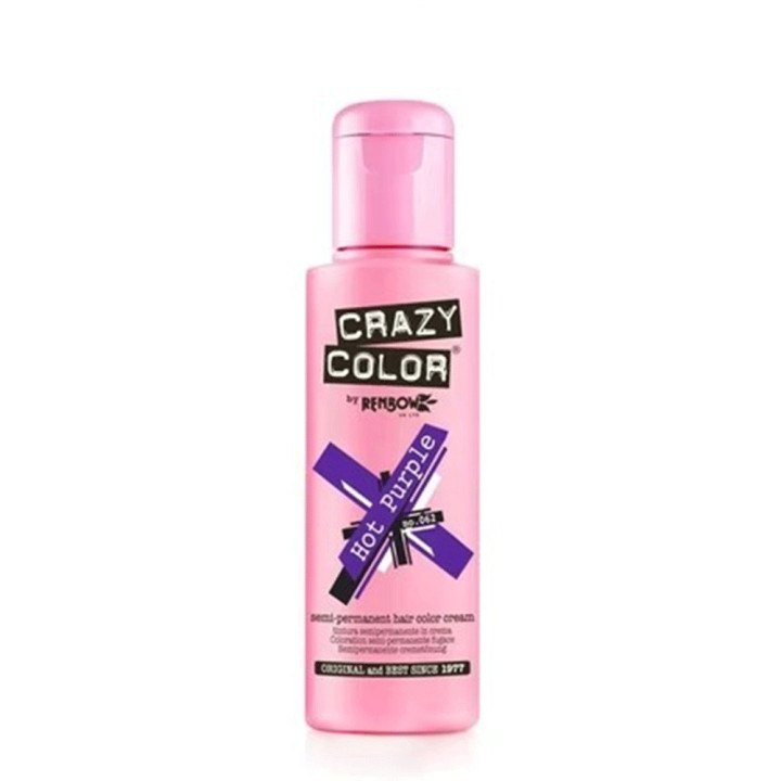 CRAZY COLOR SEMI PERMANENT HAIR DYE  NO.62 HOT PURPLE 100 ML