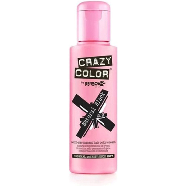 CRAZY COLOR SEMI PERMANENT HAIR DYE  NO.32 NATURAL BLACK 100 ML