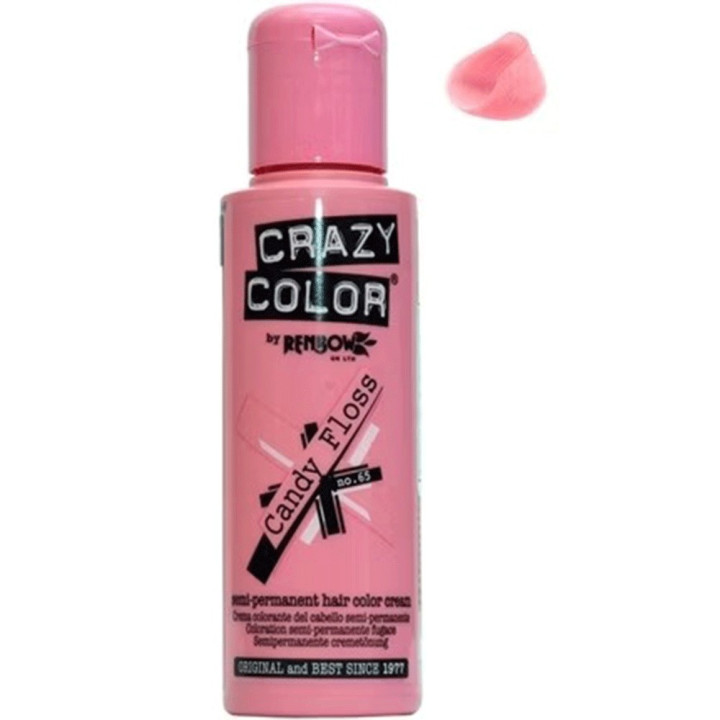 CRAZY COLOR SEMI PERMANENT HAIR DYE NO.65 CANDY FLOSS 100 ML