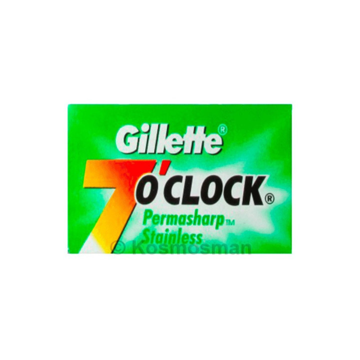 GILLETTE 7 O CLOCK PERMASHARP STAINLESS 10PCS