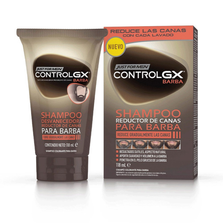 JUST FOR MEN CONTROL GX CHAMPÚ REDUCTOR DE CANAS PARA BARBA 118 ML