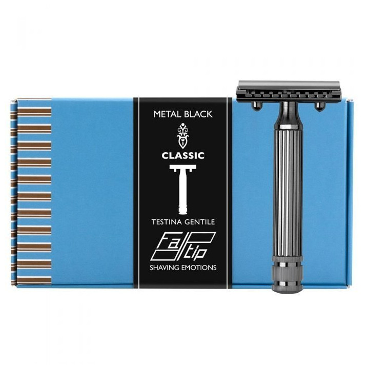 FATIP SAFETY RAZOR BLACK CHROME LARGE GENTILE HEAD