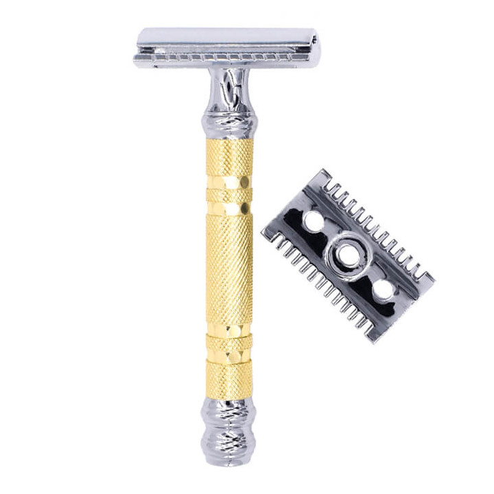PARKER SAFETY RAZOR 69CR CONVERTIBILE CLOSED AND OPEN COMB