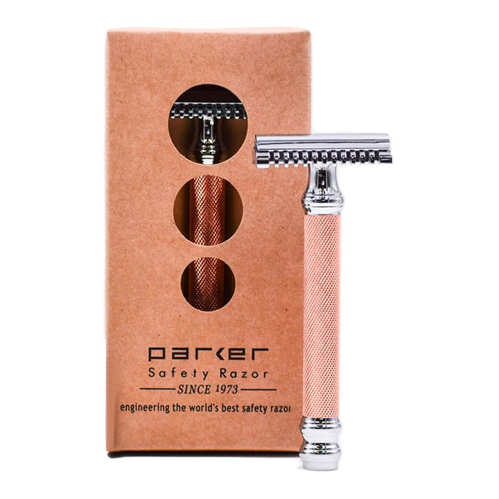 PARKER SAFETY RAZOR 63C GOLD ROSE OPEN COMB
