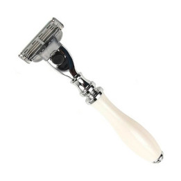 PARKER SAFETY RAZOR MACH 3 WHITE HANDLE