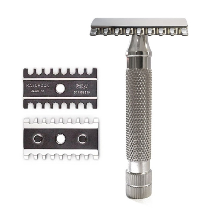 RAZOROCK SAFETY RAZOR GAME CHANGER 68P JAWS STAINLESS STEEL