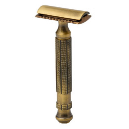 PEARL SHAVING SAFETY RAZOR L-55 ANTIQUE BRASS CLOSED COMB