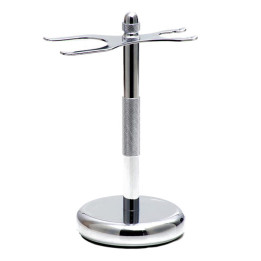 ROCKWELL STAND FOR RAZOR AND BRUSH WHITE CHROME