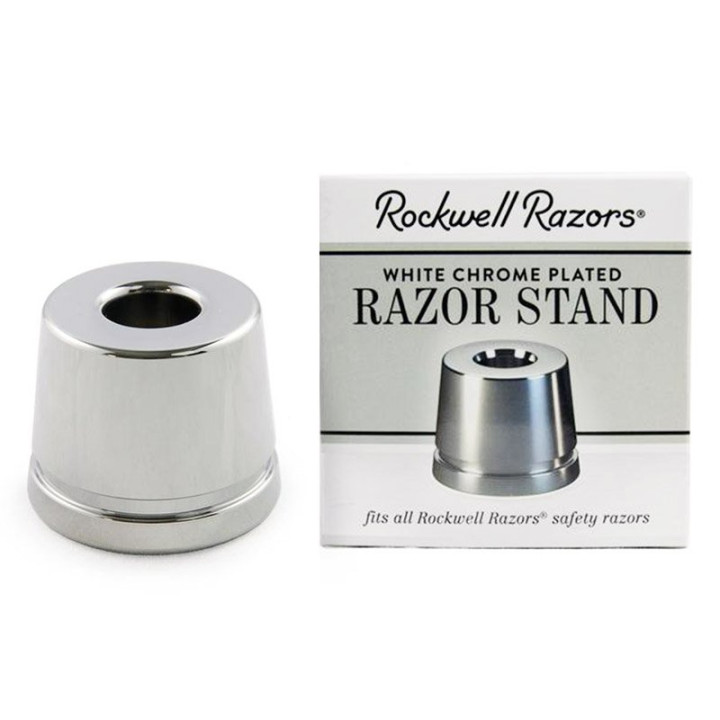 ROCKWELL BASE STAND STAINLESS STEEL FOR SAFETY RAZOR POLISHED
