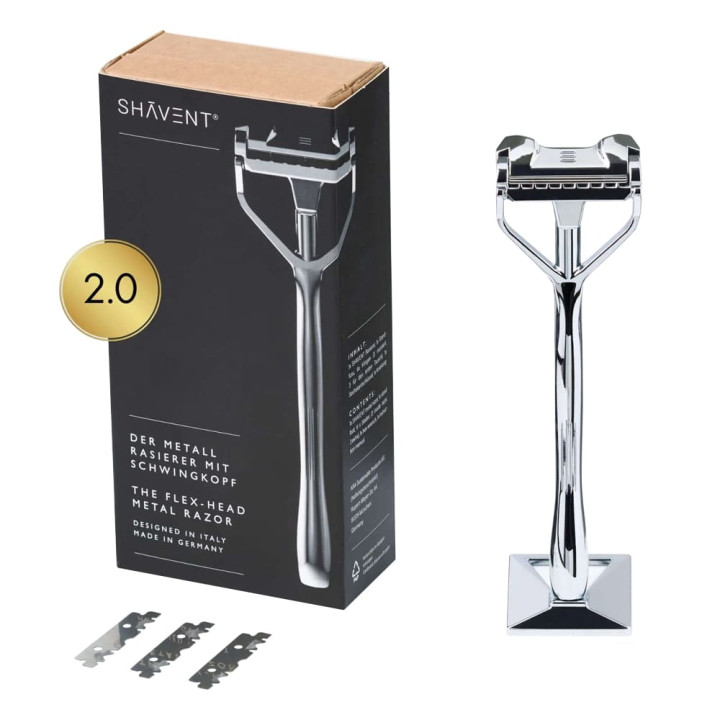 SHAVENT SAFETY RAZOR SINGLE EDGE ORIGINAL 2.0 MAGNETIC FORCE CHROME