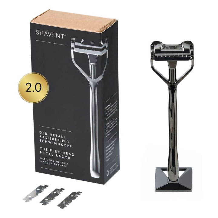 SHAVENT SAFETY RAZOR SINGLE EDGE ORIGINAL 2.0 MAGNETIC FORCE BLACK OAK