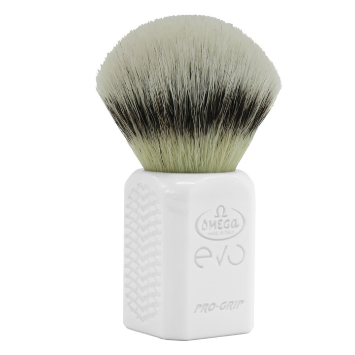 OMEGA PENNELLO DA BARBA EVO PRO GRIP SINTETICO BIANCO