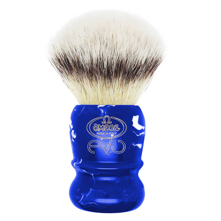 OMEGA SHAVING BRUSH EVO 2.0 SYNTHETIC SAPPHIRE BLUE