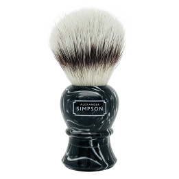 SIMPSON SHAVING BRUSH SYNTHETIC ISLINGTON FAUX EBONY MARBLE L
