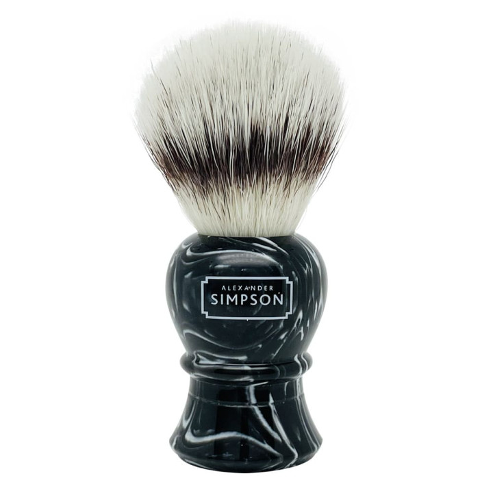 SIMPSON SHAVING BRUSH SYNTHETIC ISLINGTON FAUX EBONY MARBLE L