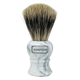 SIMPSON SHAVING BRUSH PURE BADGER ISLINGTON FAUX GREY ITALIAN MARBLE S