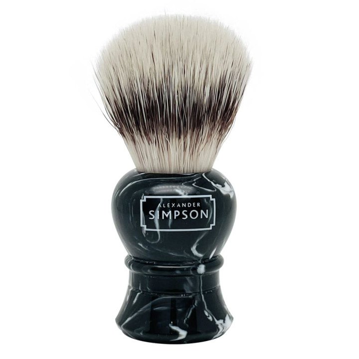 SIMPSON SHAVING BRUSH SYNTHETIC ISLINGTON FAUX EBONY MARBLE S