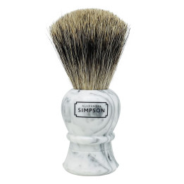SIMPSON SHAVING BRUSH PURE BADGER ISLINGTON FAUX GREY ITALIAN MARBLE L