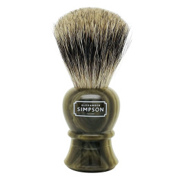 SIMPSON SHAVING BRUSH PURE BADGER ISLINGTON FAUX HORN L