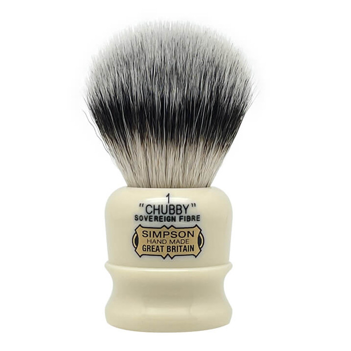 SIMPSONS SHAVING BRUSH CHUBBY 1 SOVEREIGN GRADE SYNTHETIC FIBRE