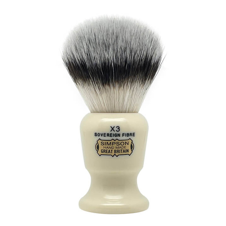 SIMPSONS SHAVING BRUSH COMMODORE X3 SOVEREIGN GRADE SYNTHETIC FIBRE